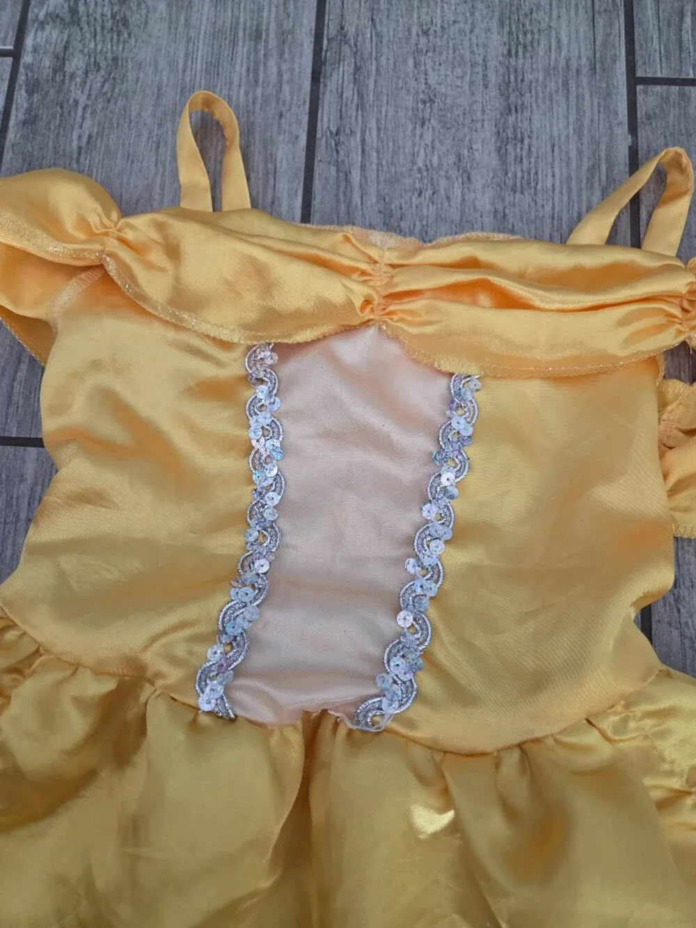 Disney Belle Cosplay Princess Yellow Costume Dress Girls Size 4-6X